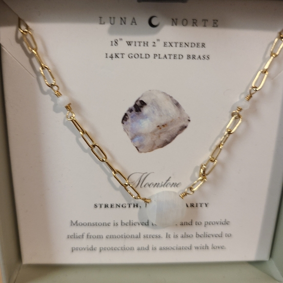 Luna Norte Gold plated Necklace With 14kt gold plated 16” and 17” chains w/ one - Picture 2 of 7